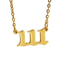 Angel Number Necklace 111-999 Old English Meaning Number Necklace 60CM