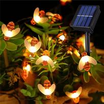 100LED Solar Bee String Lamp Outdoor Fairy Light Tree Chritmas Garland 8 Modes Waterproof Patio Garden Party Decor 5M 20LED 600mAh brown