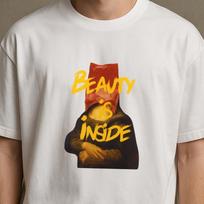 Mona Lisa Parody Tee: 'Beauty Inside' Streetwear Shirt 2XL