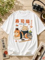 Sushi Cat T-Shirt – Kawaii Neko Japanese Food Tee M