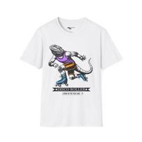 Roller Skating Lizard T-Shirt: Sporty Disco Reptile Graphic Tee S
