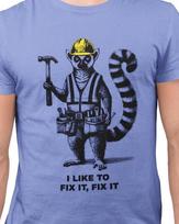 Construction Lemur T-Shirt – King Julian Madagascar Inspired Design M