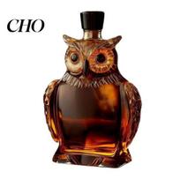 Bar Counter Whiskey Decanter Owl Glass Bottle, 180/350ml Decorative Animal Decanter, Creative Liquor Sealing Bottle Cap Storage Container for S