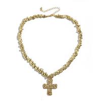 Trendy Cross Pendant Choker Creative Collarbone Chain Alien Bead Necklace CCB Beads Chain  Women Style 3