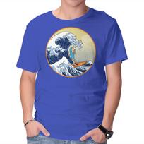 Unisex Crew Neck T-Shirt The Great Cornholio Off Kanagawa Graphic Short Sleeve Casual Tee S