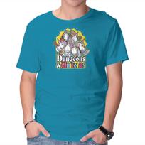 Unisex Crew Neck T-Shirt Dungeons and Unicorns Graphic Short Sleeve Casual Tee XXXL
