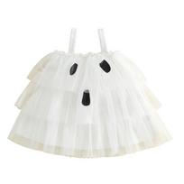 Cute Ghost Face Mesh Camisole Dress 2-3 years balta