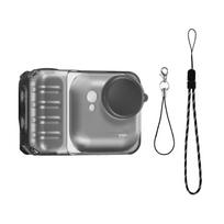 Shockproof Anti Scratch Camera Protective Cover with Lens Cap and Lanyard Fit for Insta360 Go Ultra Frosted Black matinė juoda spalva