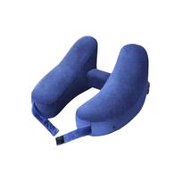 Soft Velour Cover Inflatable Neck Pillow Storage Bag Neck Support Pillow  Car Use pilka