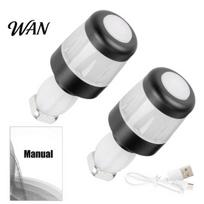 Night Riding Bike Light 2Pcs Bicycle Handlebar End Light, Rechargeable LED Flash Lamp, Long Battery Life Plugs Safety Indicator for Nigh Cycling