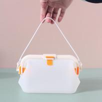 Exterior Rectangle Silicone Snacks Food Grade Refrigerator Storage Box Portable Food Fruit Folding Lunch Box 300mL Adult Use