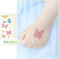 Rocooart Glitter Animal Flamingo Tattoo Sticker for Children Birthday Gift Cartoon Waterproof Temporary Tattoos