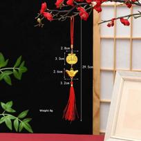 Gold Ingot Feng Shui Hanging Ornaments Lucky Fu Design Tassel Chinese New Year Auspicious Decor for Home Office Gift A12