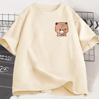 Panda Bear Bubu Dudu and Their Babies T Shirt Fashion Funny Couple T-shirt Women Fashion Casual Short Sleeve Tees Clothing XS