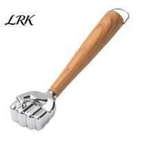 Unique Design Meat Pounder Tenderizer Hammer, with Ergonomic Wooden Handle, Non-Slip Grip Stainless Flattening Tool Steel Fist-Shaped Mallet, Kitchen