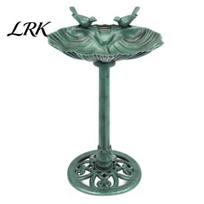 Ground Spike Bird Bath Pedestal Bath, Copper Resin Birdbaths Weather Resistant Floral Accents, Weather-resistant Vintage Bronze Finish Garden