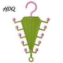 Home Storage Drying Rack V-Shaped Hanging Rack with 10 Hooks Double Sided žalia