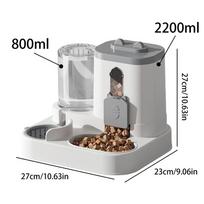 2 In 1 Cats Automatic Feeder Auto Dog Feeder Food Dispenser Dog Food Feeding Large Treat Feeding Pet Supplies Bowls pilka spalva