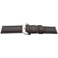 Bracelet montre - MY-MONTRE - pour Officine Panerai - cuir veau marron foncé - 22mm - boucle acier inoxydable satiné ruda