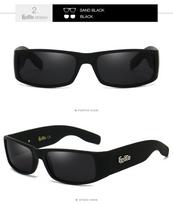 Unisex poliarizuoti akiniai nuo saulės su baikerių hiphopo mada One Size black