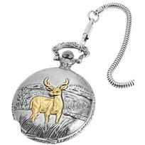 Pocket watch - EXCELLANC - Hirsch - Two-tone silver and gold - 47 mm case - Quartz movement white