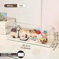 Transparent doll display cabinet, dust-proof storage box for collectibles, doll and doll display rack, stackable storage box balta