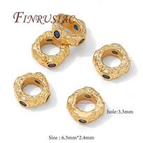 18K Gold Plated Metal Bead Separators For Bracelets,Weave Pattern Beads,Spacer Beads For Jewelry Making DIY Accessories 2 pcs