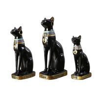 Egipto katės deivės Bastetos statulos ornamentas Egipto kolekcionuojamas gyvūnų skulptūros figūrėlė biuro lentynai, stalo spintelei 9x12x23.5cm