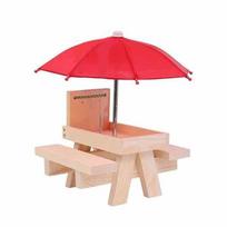 Practical-Squirrel Feeder Picnic Table With Umbrella,Wooden Squirrel Feeders For Outside,Cute Chipmunk Feeder+Solid Structure A