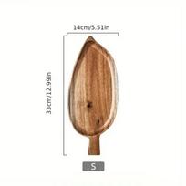 Japanesestyle High-looking Wooden Tray Afternoon Tea Snack Sushi Plating Leaf-shaped Plate Acacia Wood Tea Tray Dining Accessory