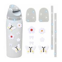 Water Bottle Charms Accessories Compatible for Owala Freesip 16Oz 24Oz 32Oz 40Oz Blue Rhinestone Butterfly Flower Bow Stickers balta