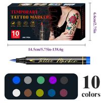 Hot Selling Plastic Tattoo Markers Air Erasable Paper Medium Soft Head Body Paint Pens for Holiday Party Skin Use