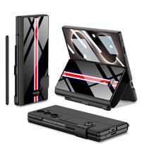 Foldable Phone Case Galaxy Z Fold 8 Ultra With Tempered Glass Back PU Leather Flip Cover Mens Stylish Protective Samsung Z Fold8 Ultra Stylus Not Included