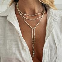 SHIXIN 2026 New Acrylic Beads Chain Choker Long Necklace Women Vintage Geometric Pendant Necklace Adjustable Sweater Chain Gifts