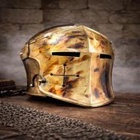 Barbuta Helmet 18GA Steel Barbuta Helmet Finish Barbuta LARP, Cosplay Halloween Costume Warrior Helmet.