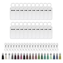 20Pcs Sublimation Lipstick Holder Blanks Neoprene Lip Balm Holder Blanks with 20 Keychain 20 Leather Tassels for Women 1