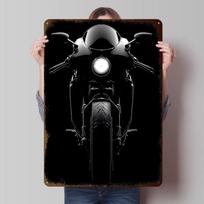 Motociklas Motociklas Priekinis vaizdas Plakatas Individualus sienos menas Vintažiniai metaliniai ženklai Retro skardinė plokštelė vyro urvui Mancave dekoravimui 20x30cm（7.8x11.8inch）