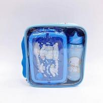Kids 3-Compartment Plastic Bento Lunch Box Set with Bottle for School, Travel, Picnics, and Outdoor Activities