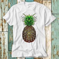 Psychedelic Pineapple With Eyes Trippy T-Shirt Top Design Unisex Ladies Mens Tee Retro Fashion Vintage Shirt S939 XL