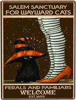 Black Cat Humane Society Placing Familiar  Halloween Aluminium Tin Metal Sign Wall Decor Fun Decoration for Home Kitchen Bar 20x30cm（7.8x11.8inch）