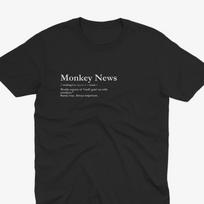 Monkey News Description, The Ricky Gervais Show Monkey News T-Shirt, Karl Pilkington T-Shirt, An Idiot Abroad, Ricky Gervais Podcast 3XL