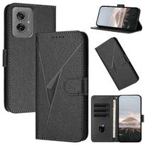 for Motorola Moto G55 PU Leather Magnetic Buckle Stand Flip Protective Phone Wallet Case with Card Slots Holder for Women Men juoda