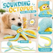 Squeaky Dog Toy with Crinkle and Squeaker - Plush Toy for Small and Medium Dogs - Interactive Boredom Plaything One Size