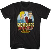 MTV Classic Cartoon Beavis And Butthead Mountain Snowboards Rule Men's T Shirt 3XL