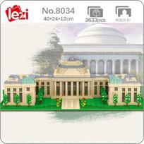8034 Pasaulio architektūra JAV MIT universiteto mokyklos 3D modelis, pasidaryk pats, mini deimantiniai blokai, plytos, statybinis žaislas vaikams be dėžutės