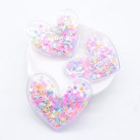 8 vnt. / partijos skaidrus PVC užpildas blizgučiai širdžiai plokščia nugarėlė Scrapbooking Ornamnet pleistrai Priedai „pasidaryk pats“ amatų reikmenys įvairiaspalvis