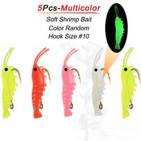 5/10/20 vnt. Dirbtinės minkštos krevetės masalas kirmėlė žvejybai masalo kabliukas aštrus crankbait masalai silikoninis krevetės masalas 5Pcs black