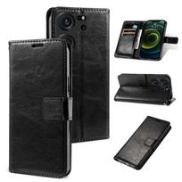 Madingas odinis telefono dėklas Flip Wallet Book Apverčiamas telefono dangtelis Kortelės lizdas, skirtas XIAOMI 13T / 13T Pro / 13 / 13 Lite 13lite 5G XiaoMi 13 Pro juoda