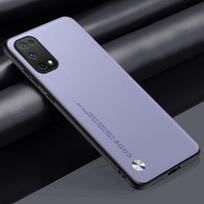 Prabangus PU odinis dėklas OPPO A52 A72 A92 K7X galiniam dangteliui, silikoninis pilnos apsaugos telefono dėklas Realme 7 5G Q2 X7 Pro Ultra For OPPO A52 šviesiai violetinė spalva