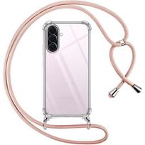 Protective Case - BOOLING - for Samsung Galaxy A56 5G - Shockproof - Flexible - with Pink Lanyard rožinė